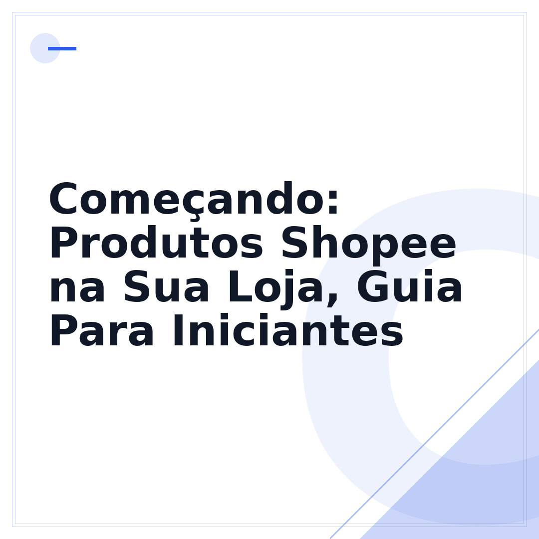 Começando: Produtos Shopee na Sua Loja, Guia Para Iniciantes