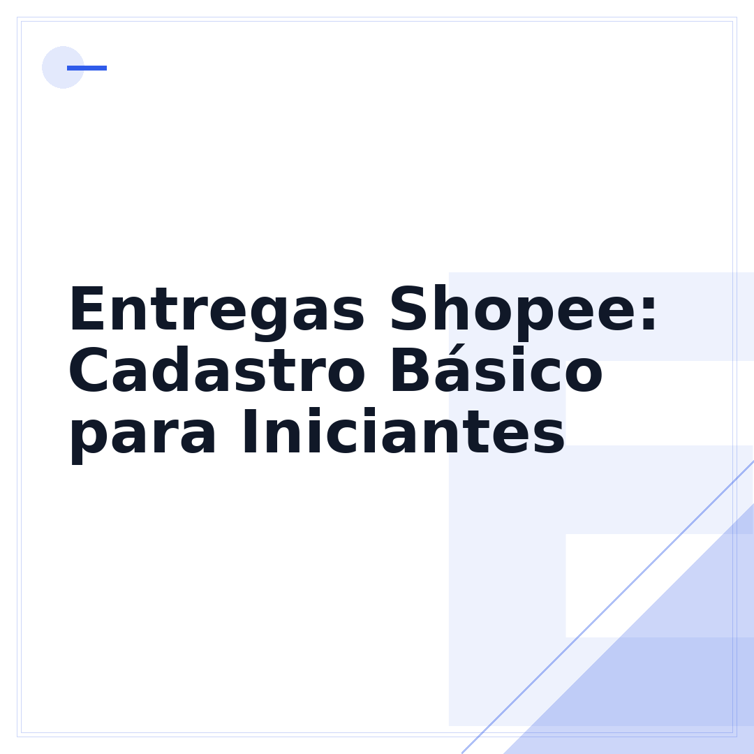 Entregas Shopee: Cadastro Básico para Iniciantes