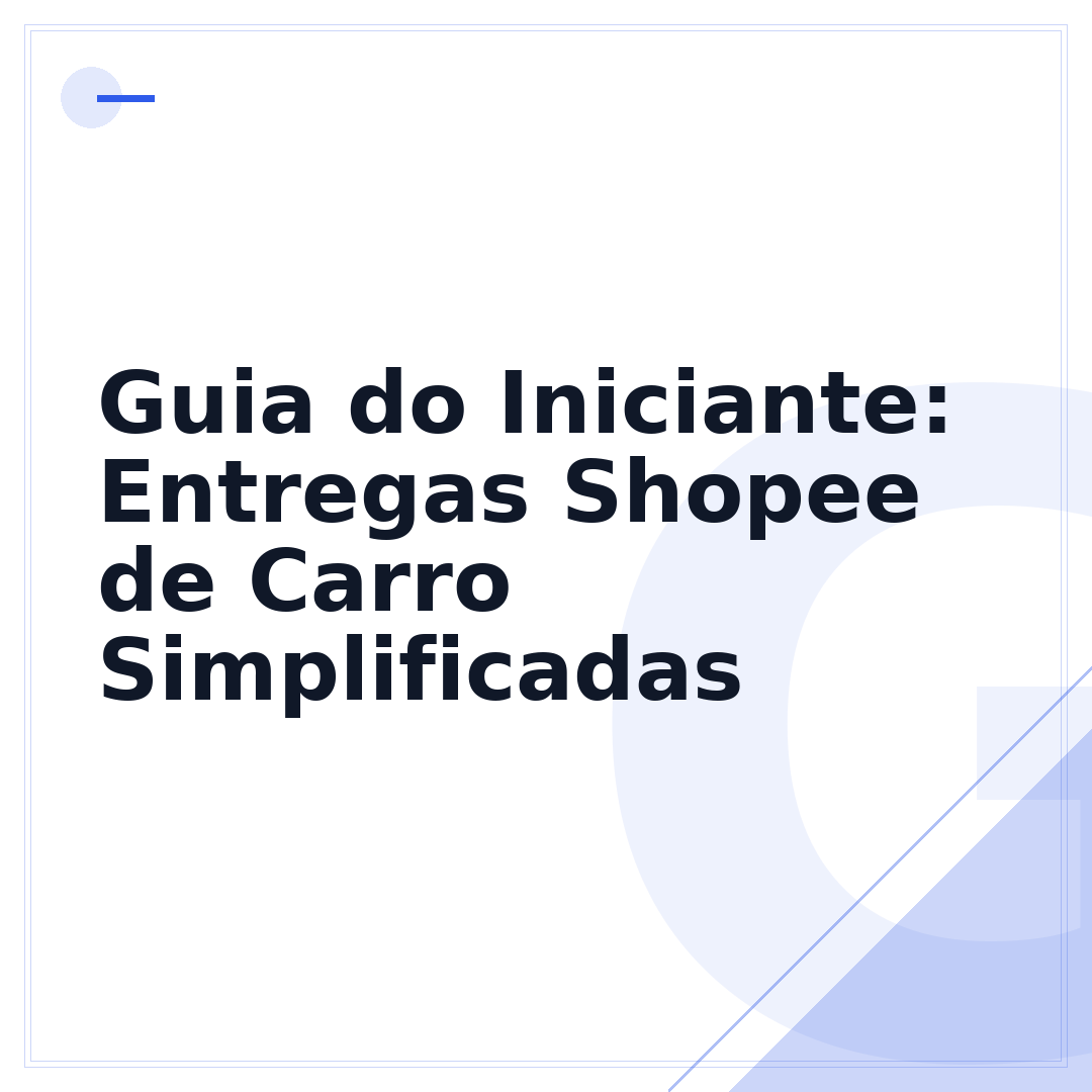 Guia do Iniciante: Entregas Shopee de Carro Simplificadas