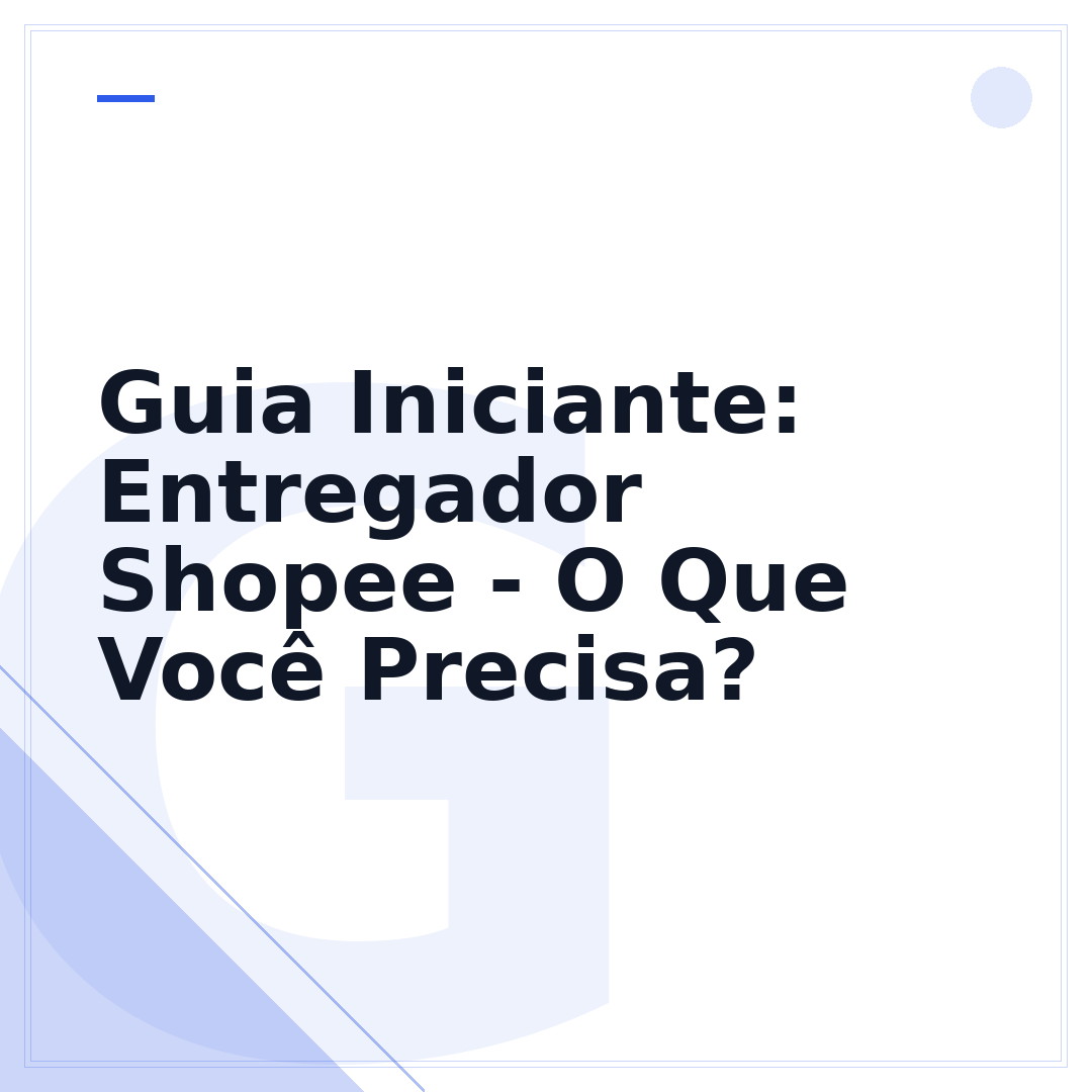 Guia Iniciante: Entregador Shopee - O Que Você Precisa?