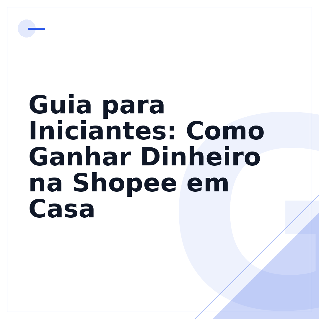 Guia para Iniciantes: Como Ganhar Dinheiro na Shopee em Casa