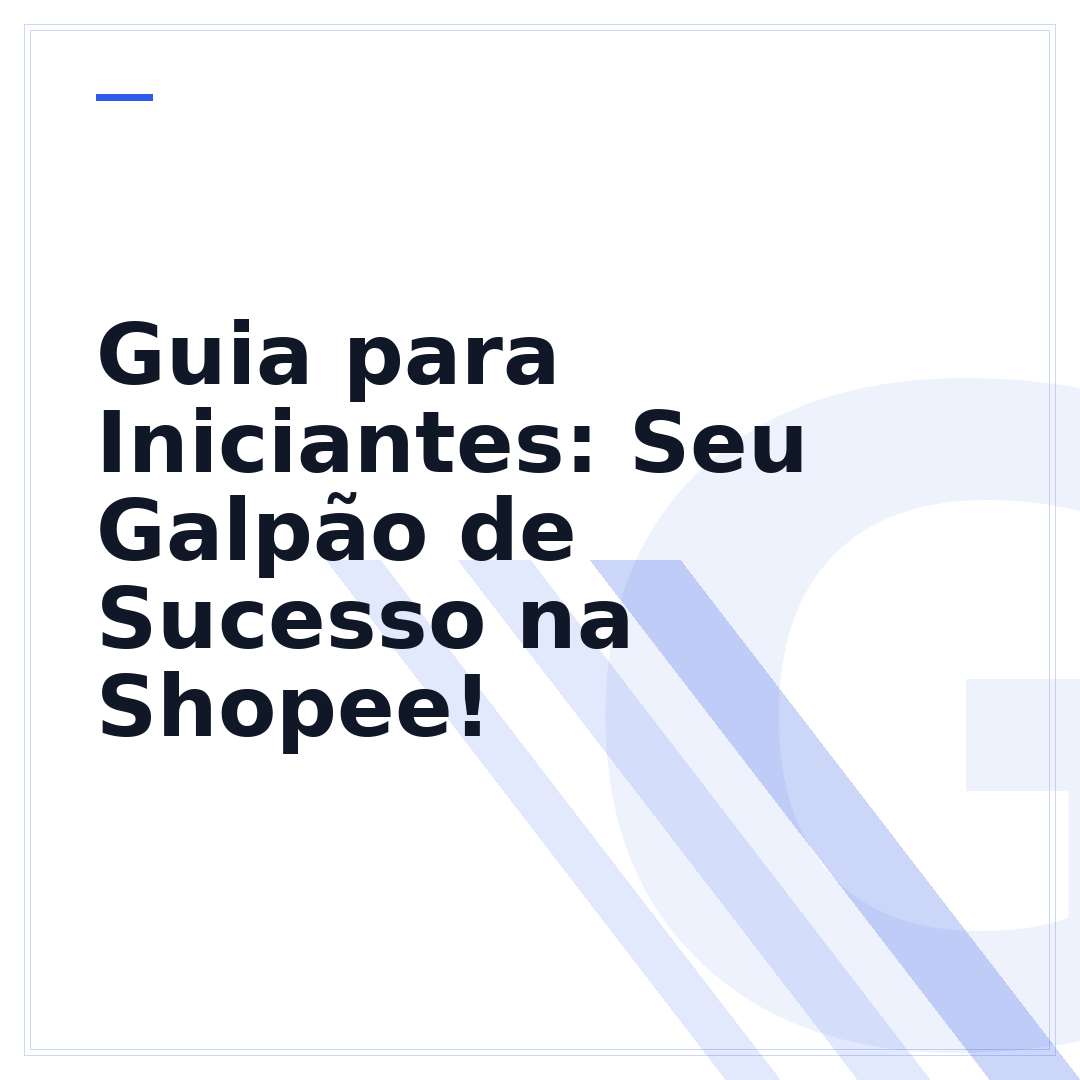 Guia para Iniciantes: Seu Galpão de Sucesso na Shopee!