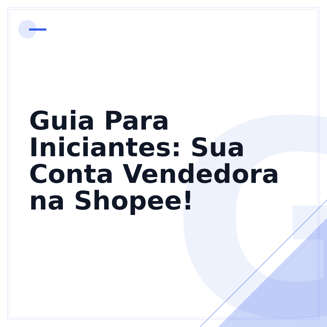 Guia Para Iniciantes: Sua Conta Vendedora na Shopee!