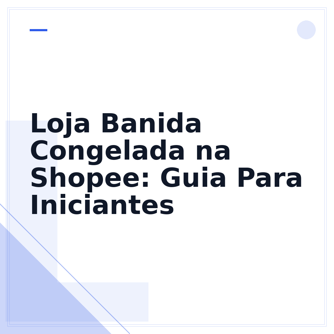 Loja Banida Congelada na Shopee: Guia Para Iniciantes