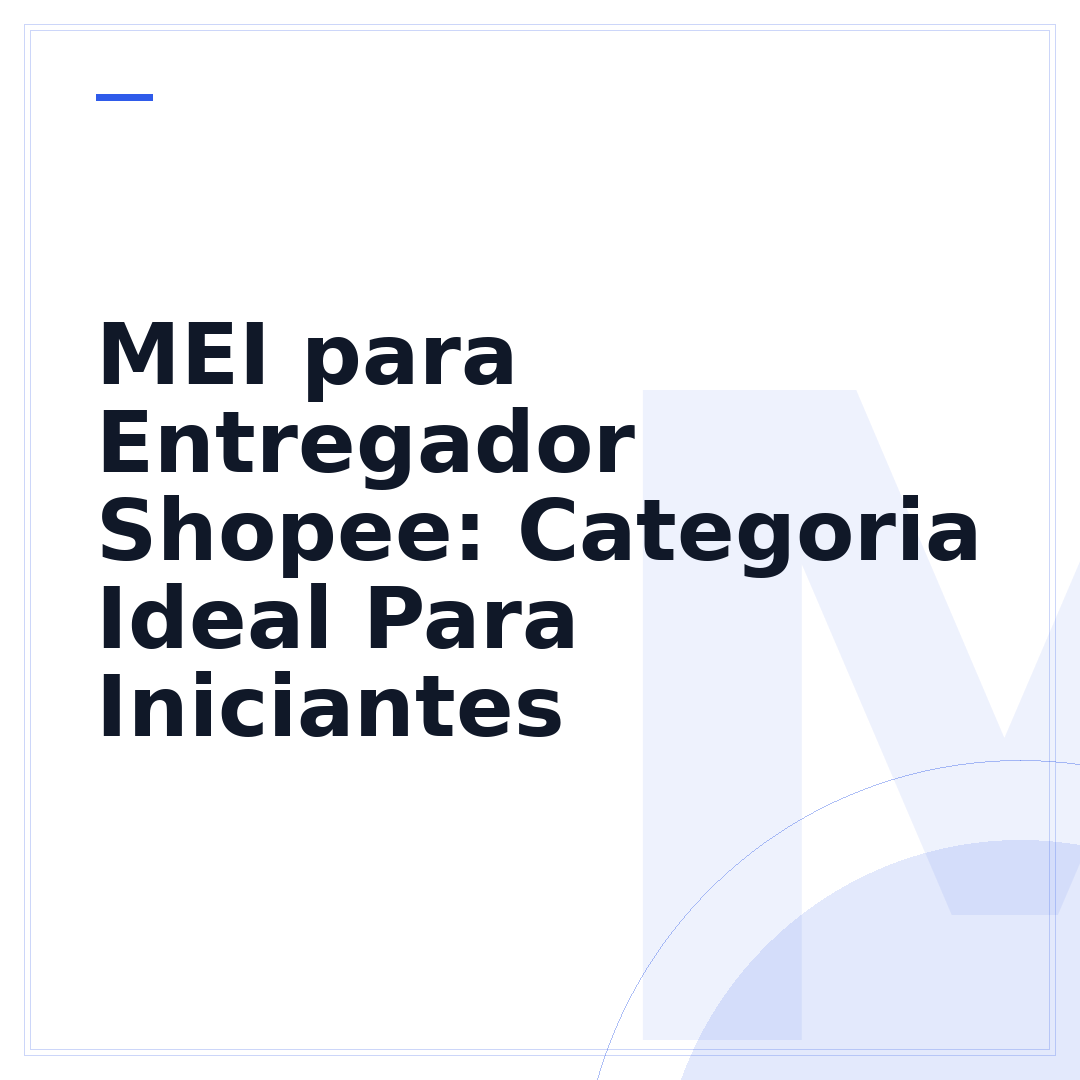 MEI para Entregador Shopee: Categoria Ideal Para Iniciantes