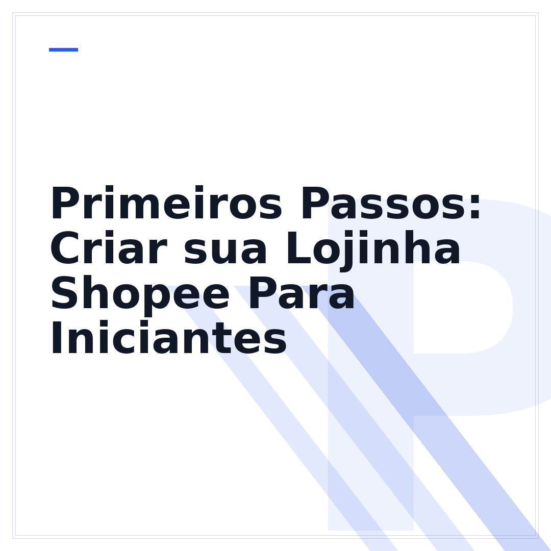 Primeiros Passos: Criar sua Lojinha Shopee Para Iniciantes