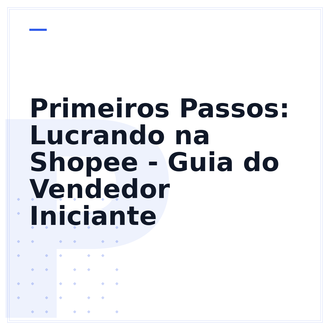 Primeiros Passos: Lucrando na Shopee - Guia do Vendedor Iniciante