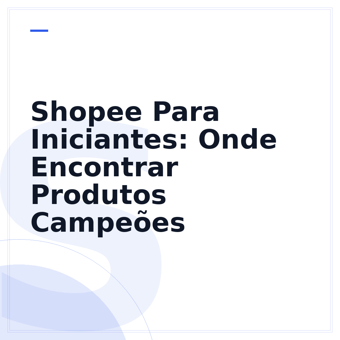 Shopee Para Iniciantes: Onde Encontrar Produtos Campeões
