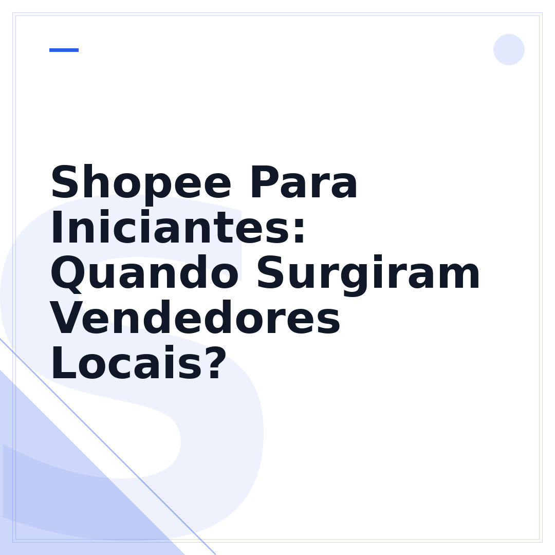 Shopee Para Iniciantes: Quando Surgiram Vendedores Locais?