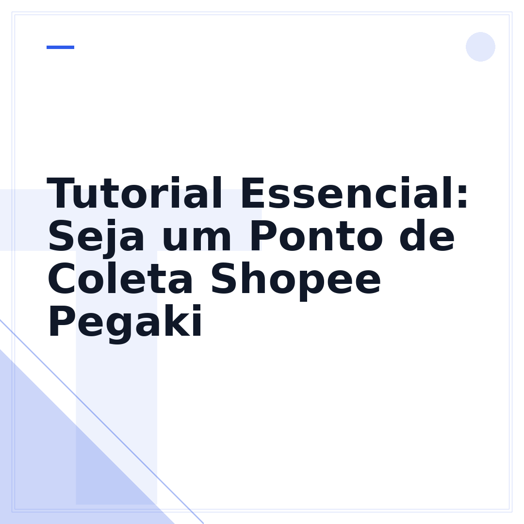Tutorial Essencial: Seja um Ponto de Coleta Shopee Pegaki