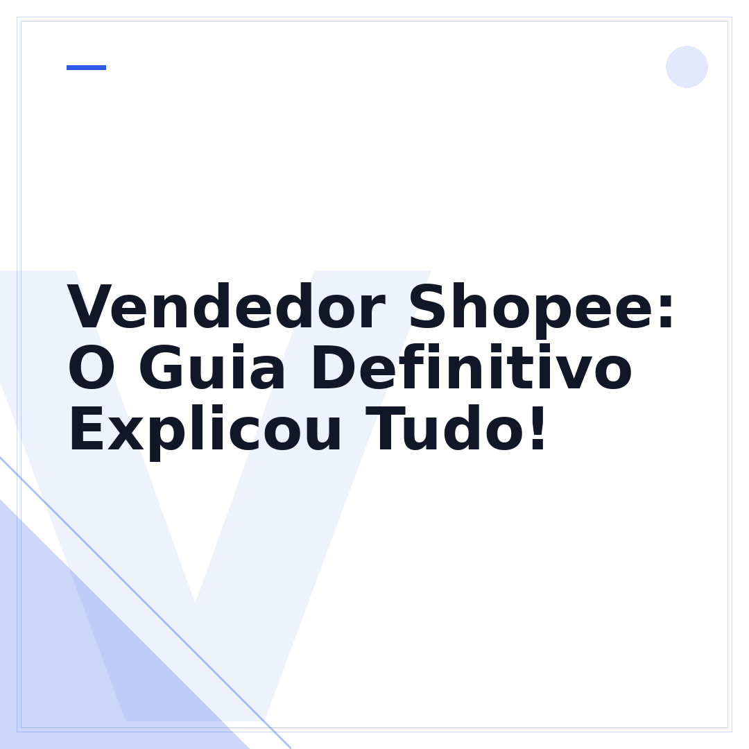 Vendedor Shopee: O Guia Definitivo Explicou Tudo!